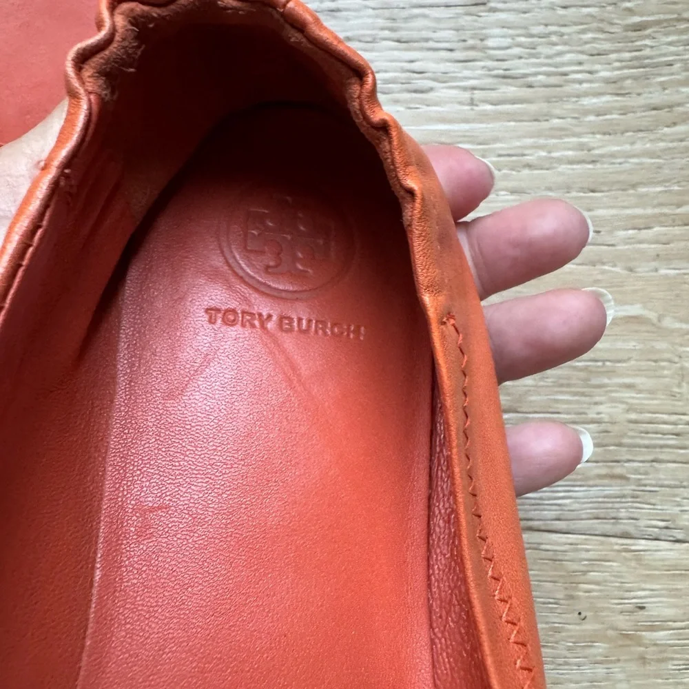 🔥TORY BURCH🔥 sz9.5 Orange Minnie travel flats price firm !